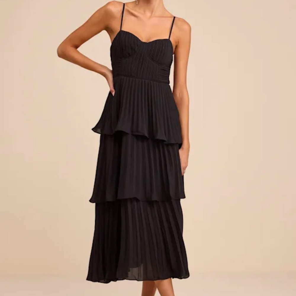 Lulus Black Tiered Dress